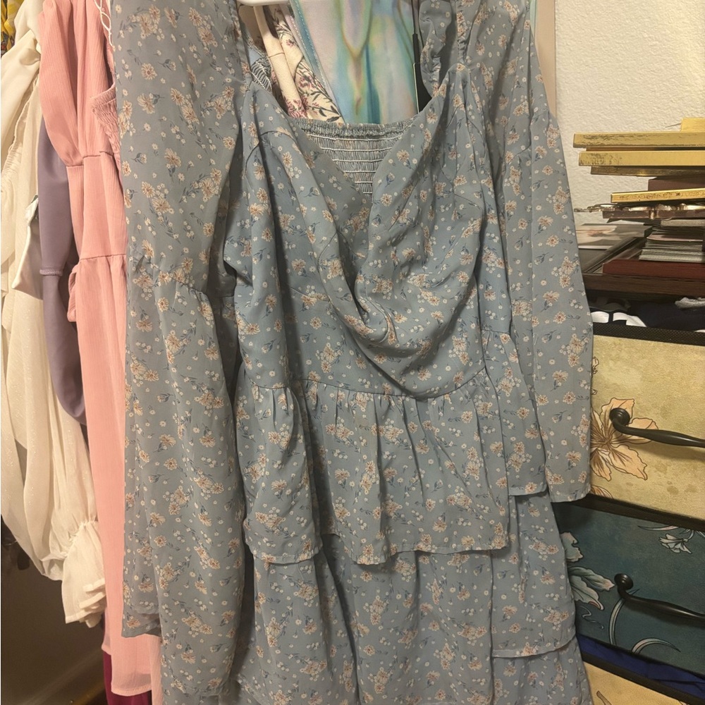 Cider Light Blue Layered Dress